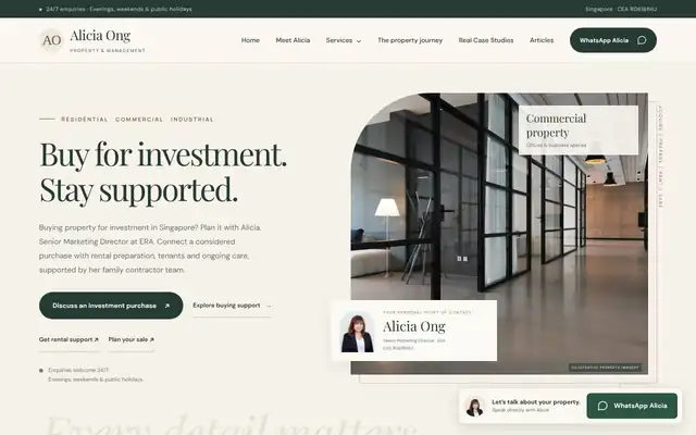 Alicia Ong Property website homepage