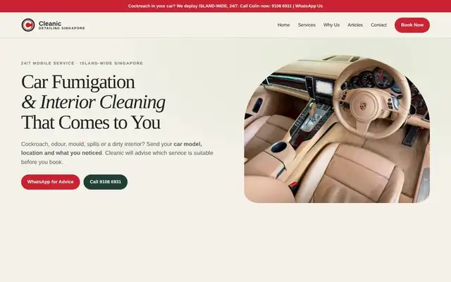 Cleanic Detailing website homepage
